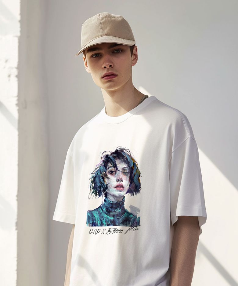 OHP X BJ.KO 샤샤 세미오버 반팔티