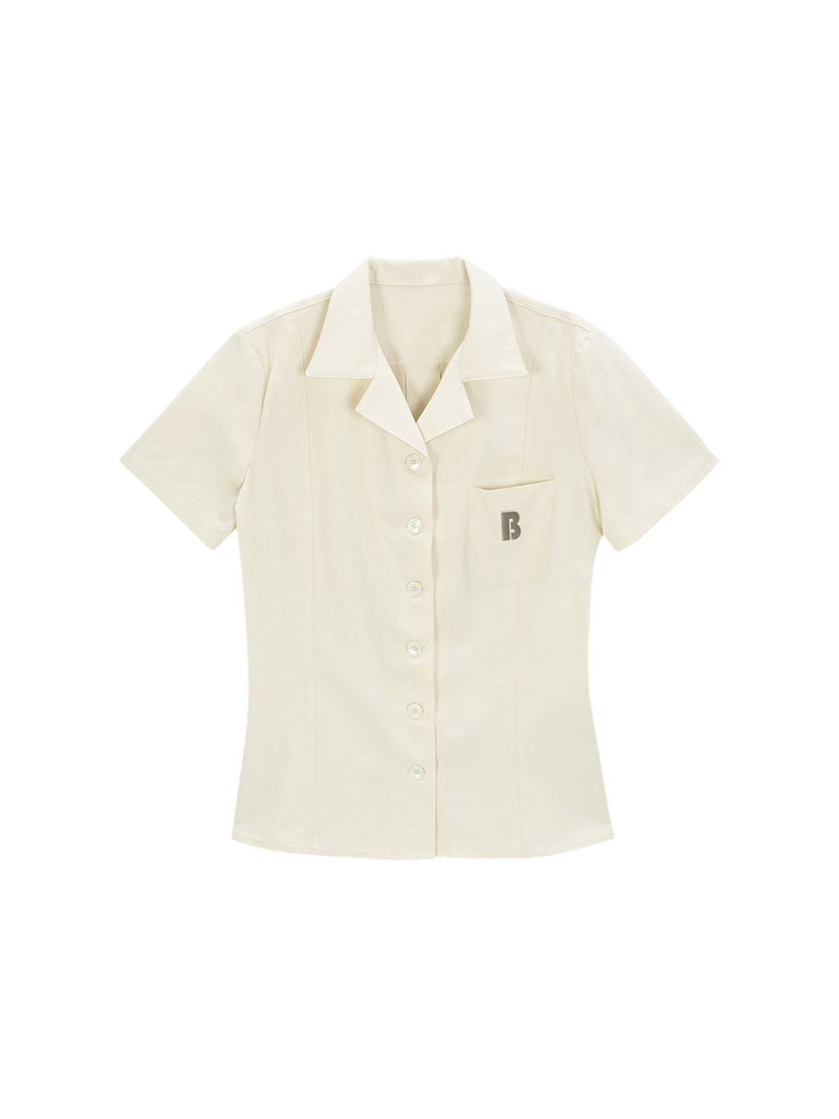 샐러드바구니(SALAD BAGUNI) Emblem Pocket Short Sleeve Shirt - butter