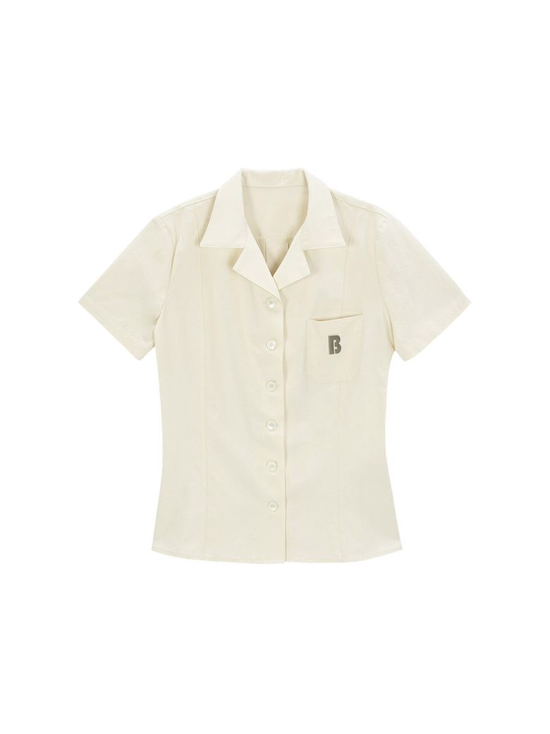 Emblem Pocket Short Sleeve Shirt - butter