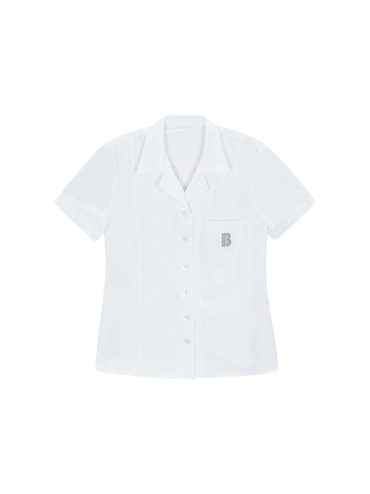 샐러드바구니(SALAD BAGUNI) Emblem Pocket Short Sleeve Shirt - white