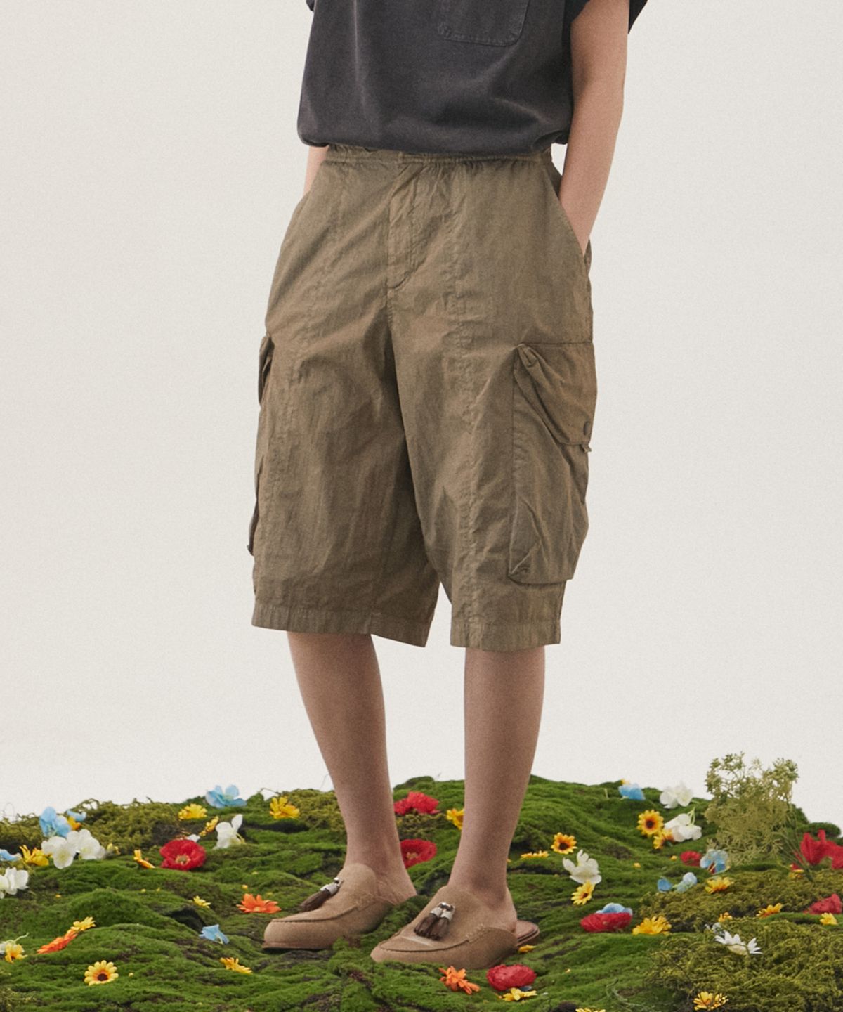 펜필드(PENFIELD) GARMENT DYED UTILITY HALF PANTS BEIGE_FQ2WP29U