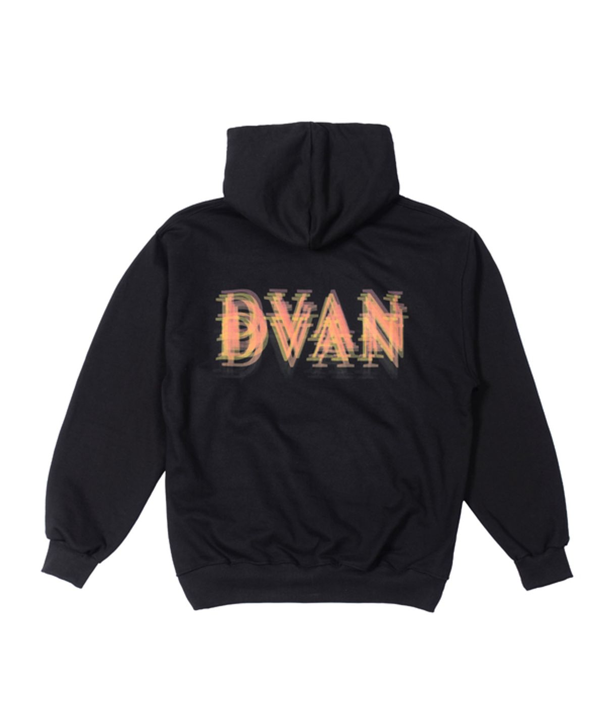 드반(DVÀN) HOLOGRAM PRINT HOODIE BLACK - ORANGE 홀로그램 오렌지 후드