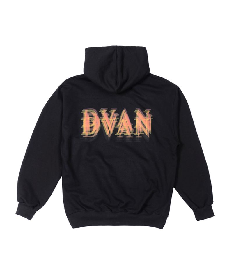 HOLOGRAM PRINT HOODIE BLACK - ORANGE 홀로그램 오렌지 후드