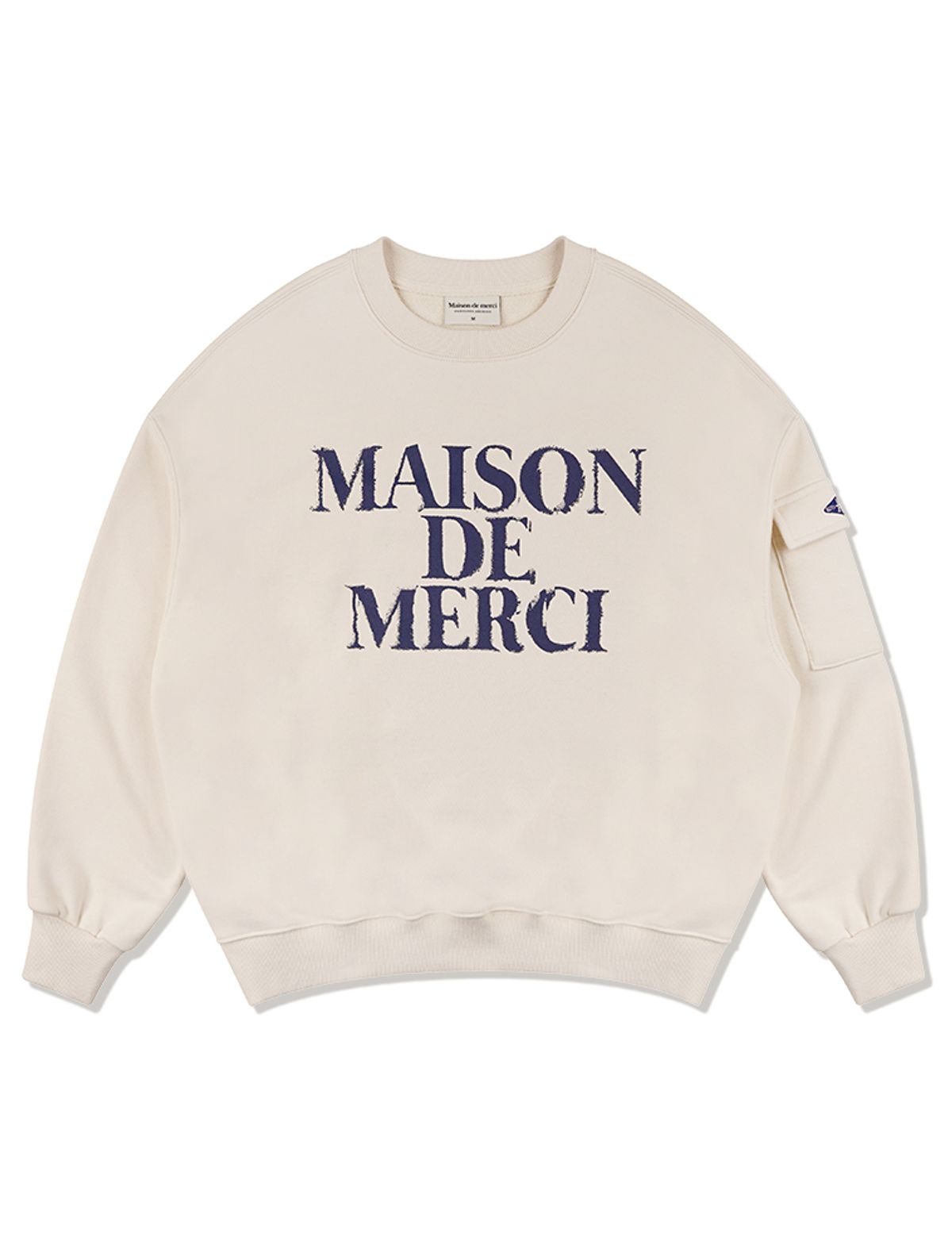 라 메종 스튜디오(LA MAISON STUDIO) UNISEX 카고포켓 DISPLACE 로고 맨투맨 크림(FCE1TS101M)