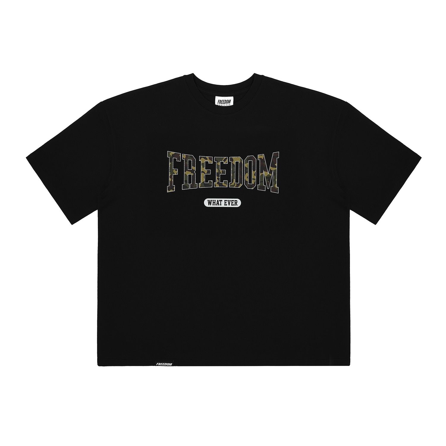 ☆FREEDOM☆ Freedom Camo Logo Semi Overfit Crop T-Shirt Whit MUSINSA | FREEDOM Freedom camo logo semi-overfit t-shirt (black)
