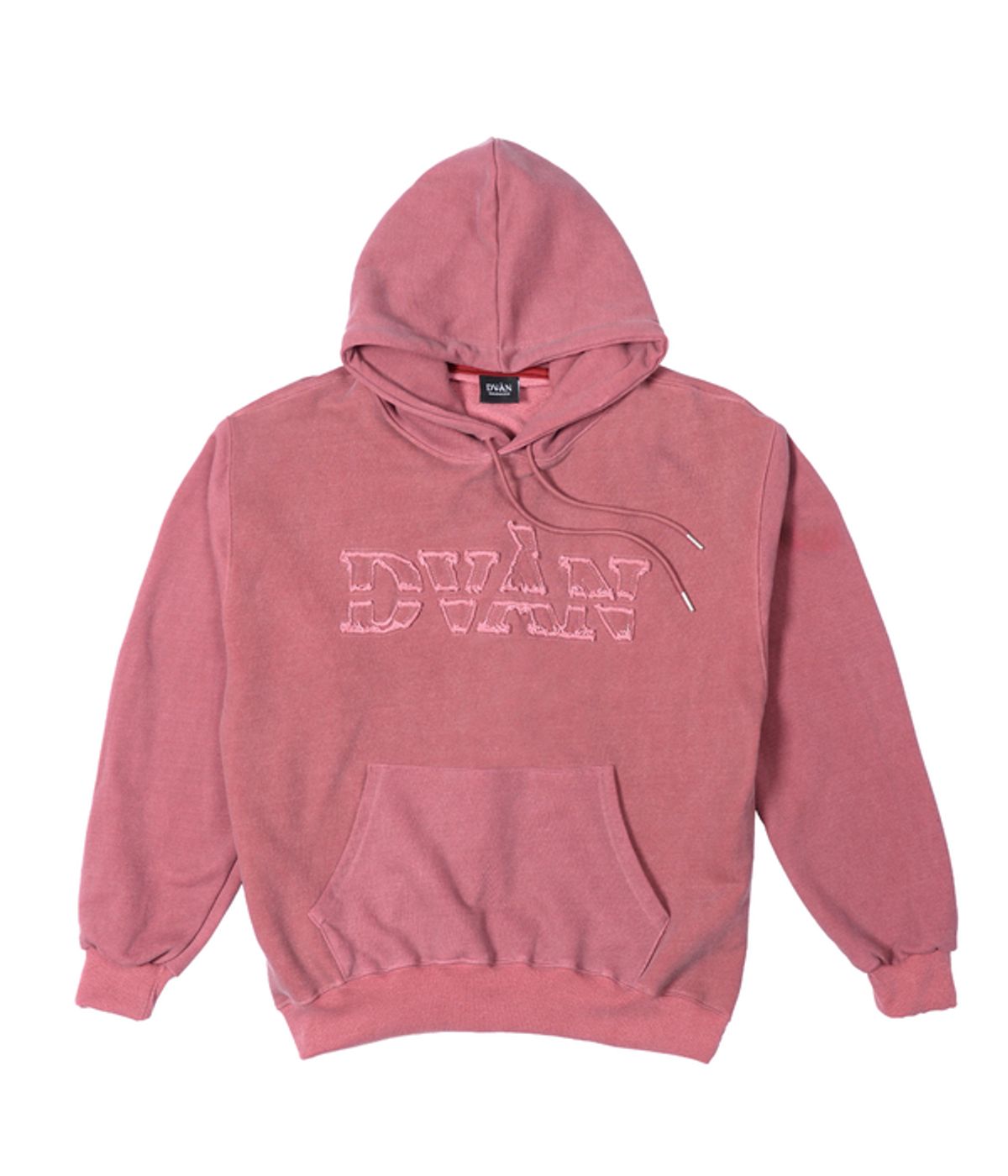 드반(DVÀN) DAMAGED EMB PIGMENT HOODIE DARK PINK 데미지 핑크 후드