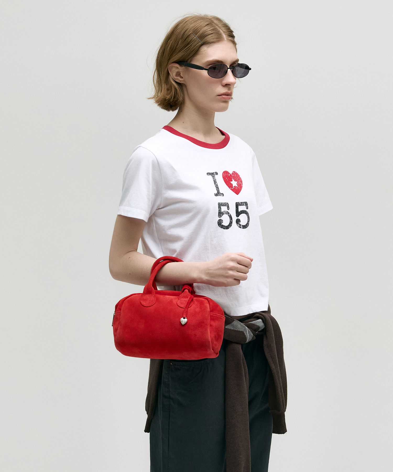 MUSINSA | MARGESHERWOOD SOFT BOWLING BAG_red suede