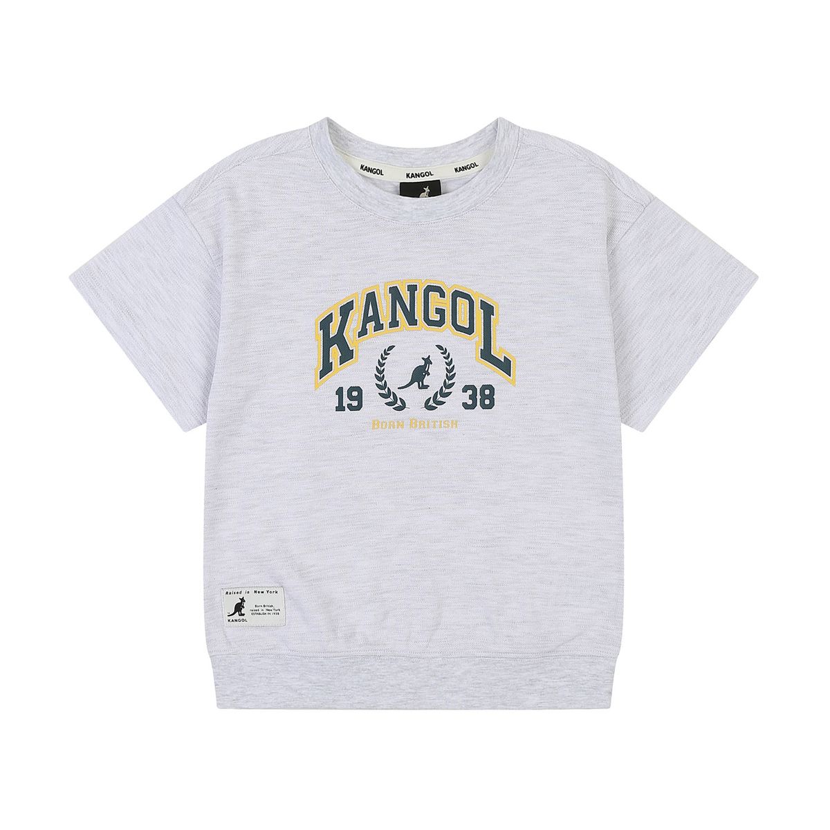 캉골키즈(KANGOL KIDS) GOAT 쿨맥스 클럽 로고 썸머 스웻셔츠 QB 0414 멜란지 그레이/AQBCRT04140MY