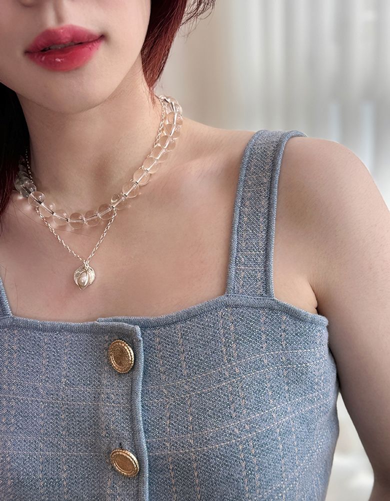 BOLD CLEAR GLASS NECKLACE