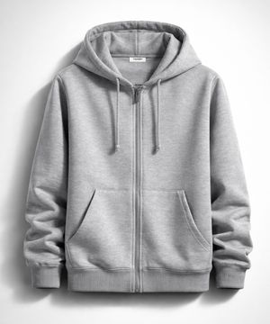 [논기모or기모] 베이직 스탠다드핏 무지 후드 집업 그레이