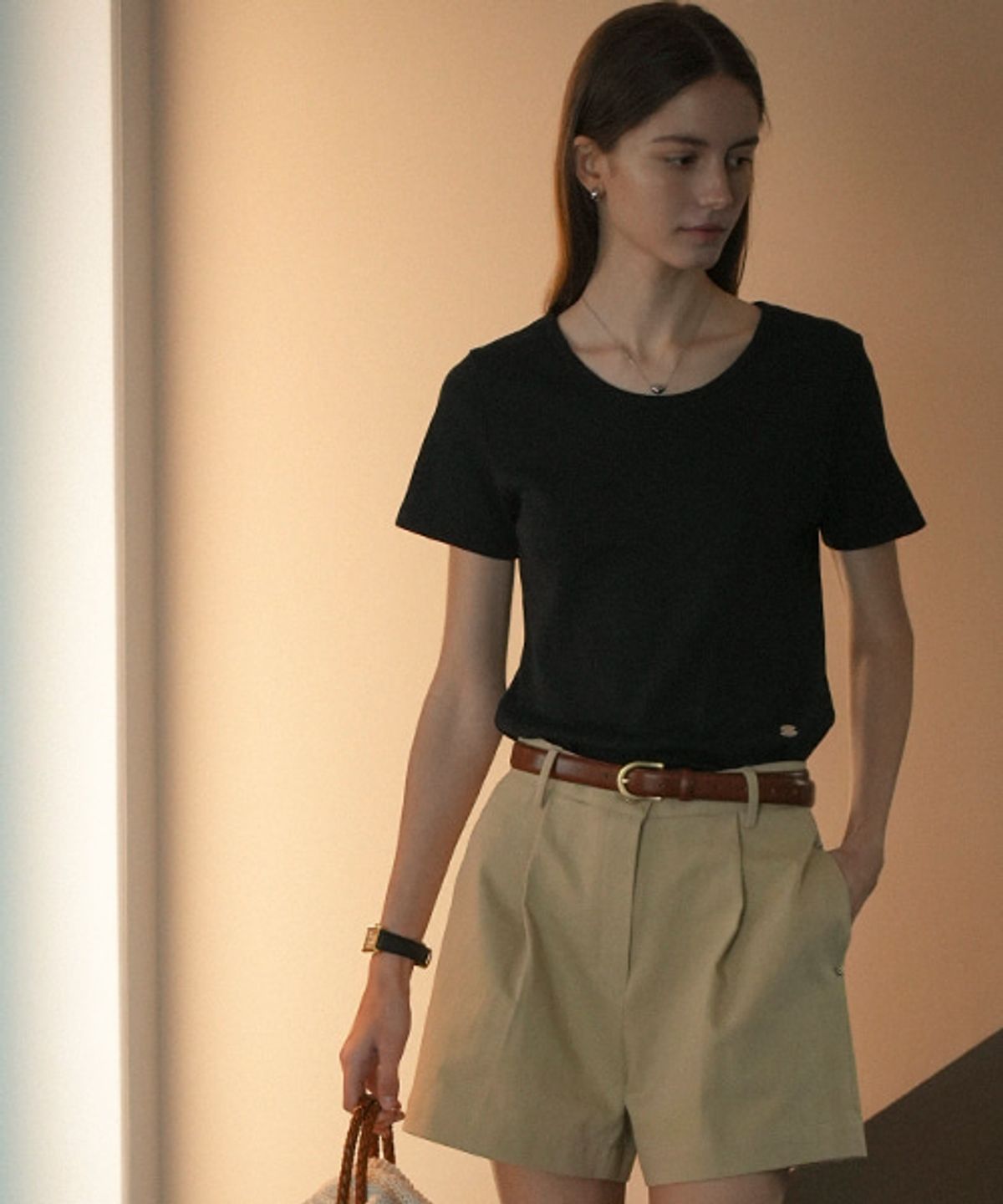 노운베러(KNOWNBETTER) Slim fit cotton T-shirt_Black