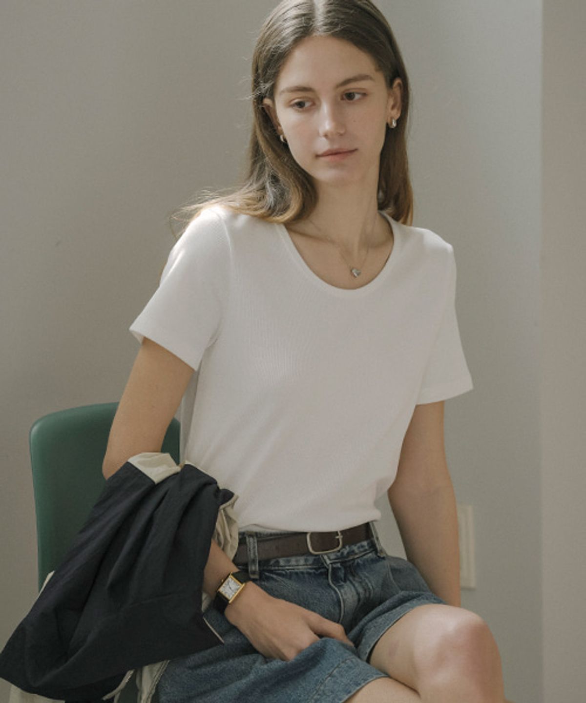 노운베러(KNOWNBETTER) Slim fit cotton T-shirt_White