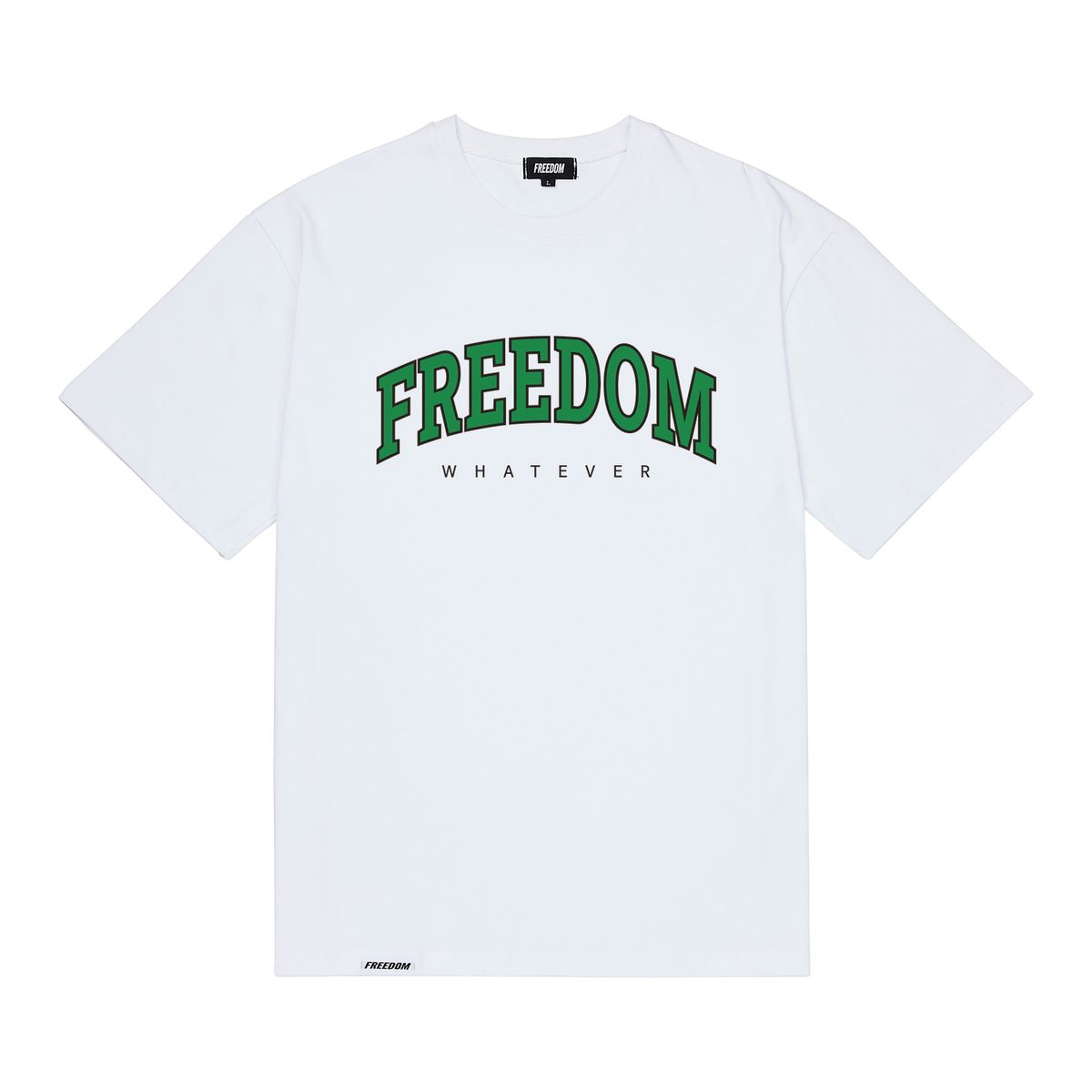 프리덤(FREEDOM) 프리덤 아치로고 세미오버핏 티셔츠 (화이트/그린)