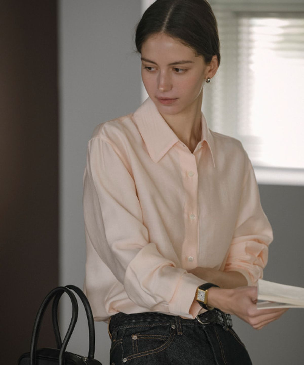 노운베러(KNOWNBETTER) Silky gloss modal blouse_Pink