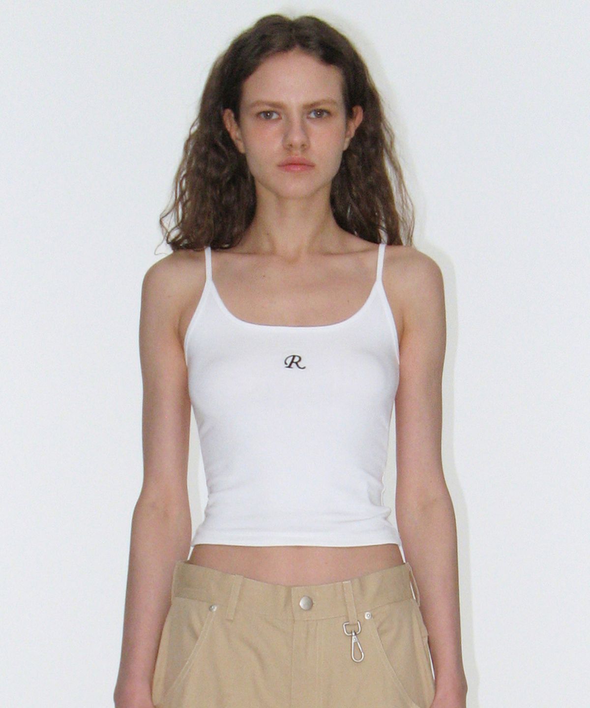 락케이크(ROCKCAKE) Square Logo String Sleeveless - White