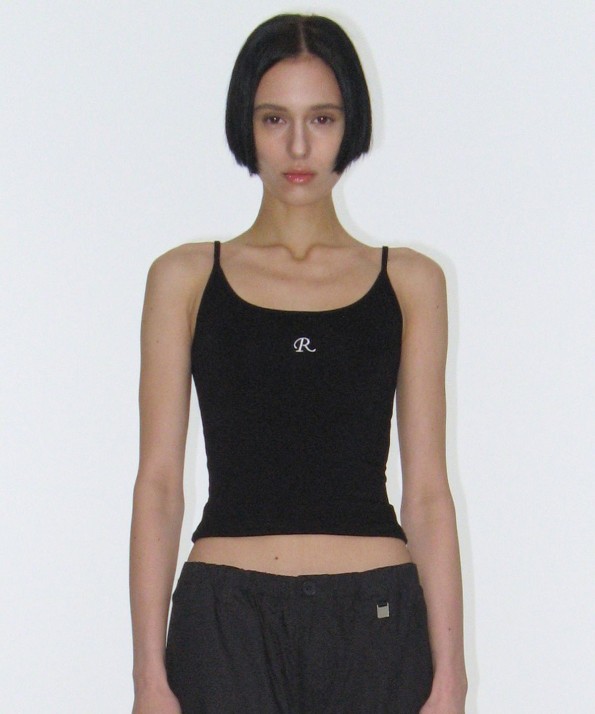 락케이크(ROCKCAKE) Square Logo String Sleeveless - Black