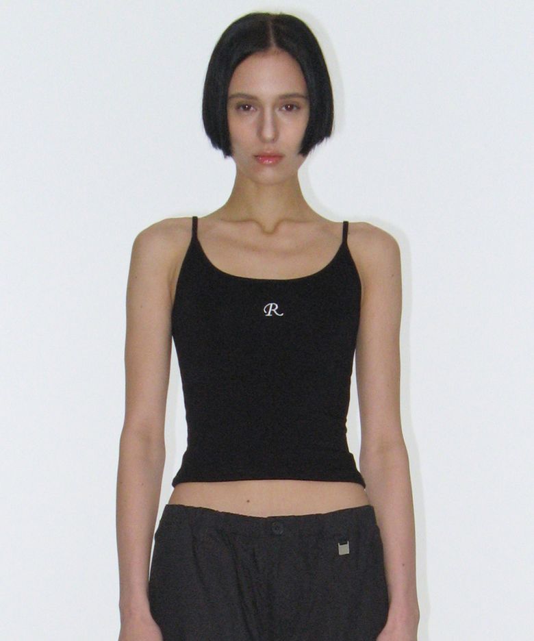 Square Logo String Sleeveless - Black