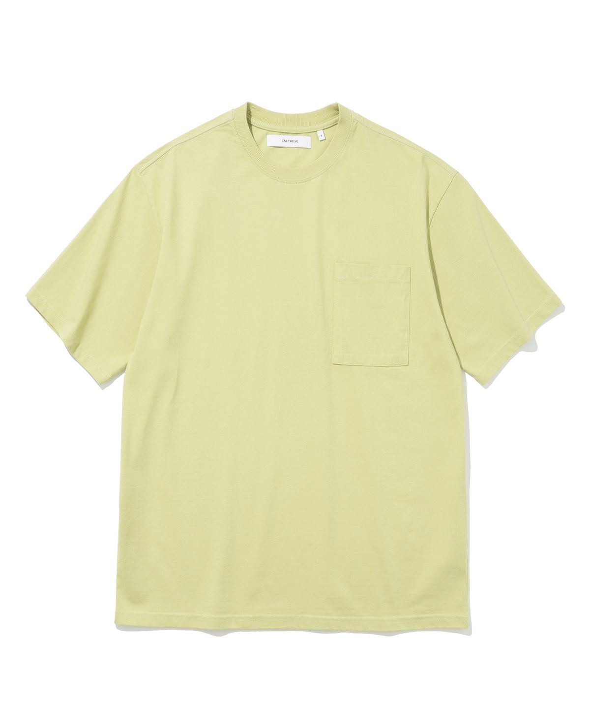 랩12(LAB12) 24SS 에센셜 포켓 티셔츠 (라임엘로우)