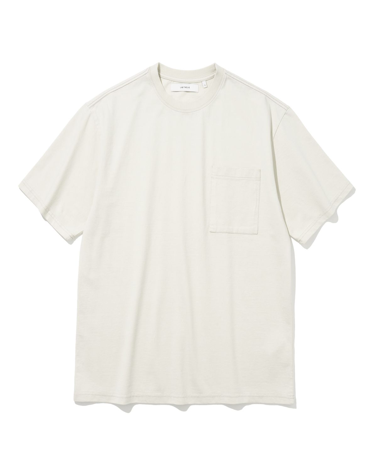 랩12(LAB12) 24SS 에센셜 포켓 티셔츠 (라이트베이지)