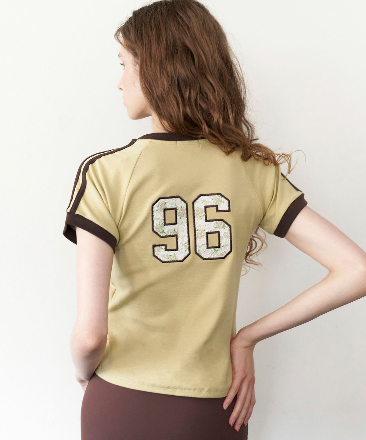 락케이크(ROCKCAKE) Sports 96 Lace Crop Top - Yellow