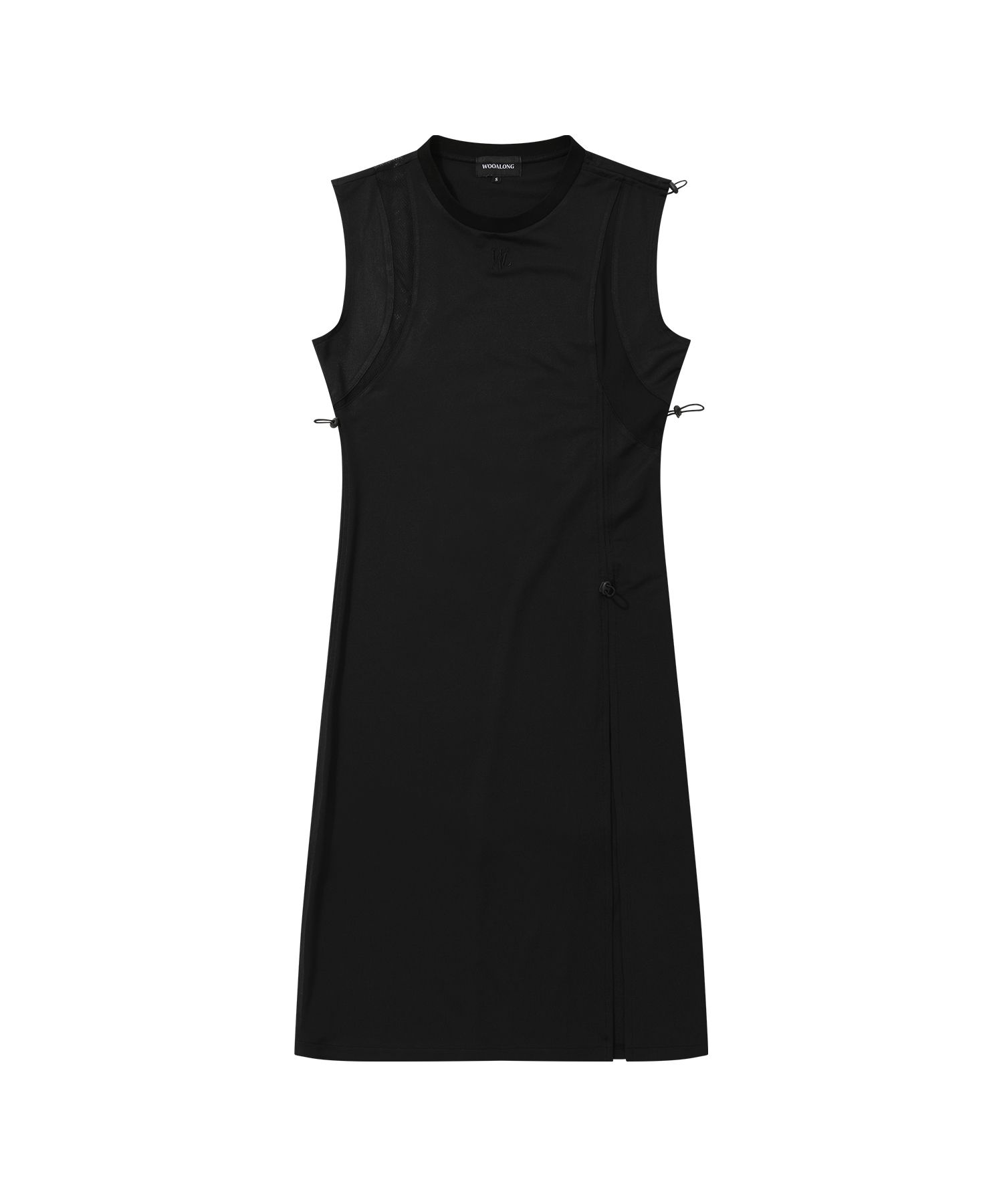 ● WOOALONG ● Shirring slit black one-piece - BLACK MUSINSA公式 | WOOALONG Shirring slit black one-piece - BLACK