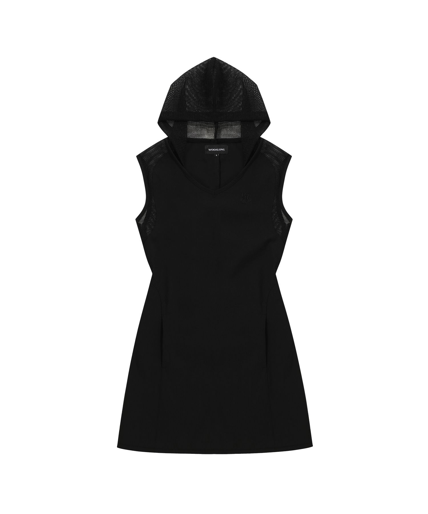 ● WOOALONG ● Hood mini one-piece MUSINSA | WOOALONG Hood mini one-piece - BLACK