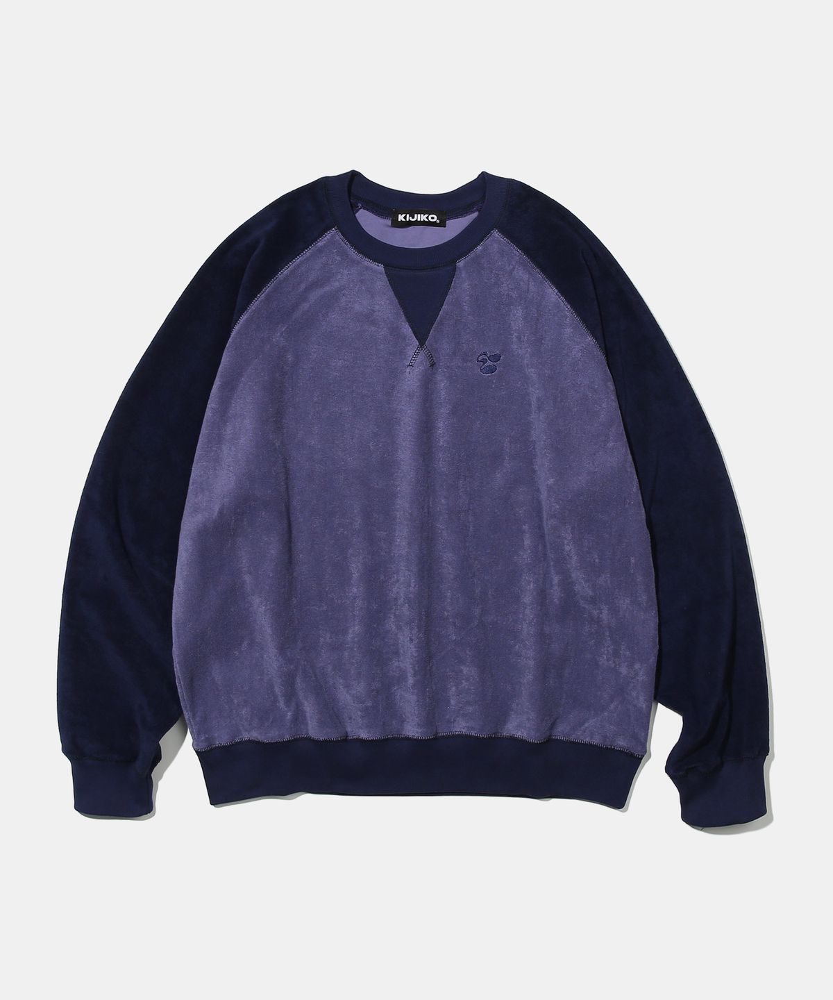키지코(KIJIKO) Symbol embroidery terry raglan sweatshirt Navy - 사이즈 & 후기 | 무신사