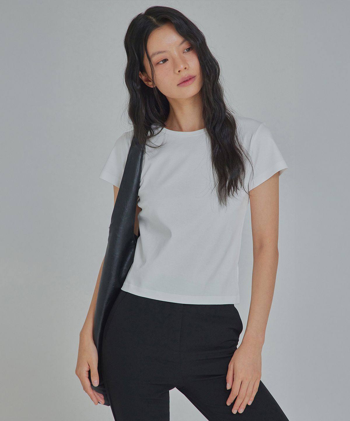 탑걸(TOPGIRL) BASIC SILKET T-SHIRT_T416TP101