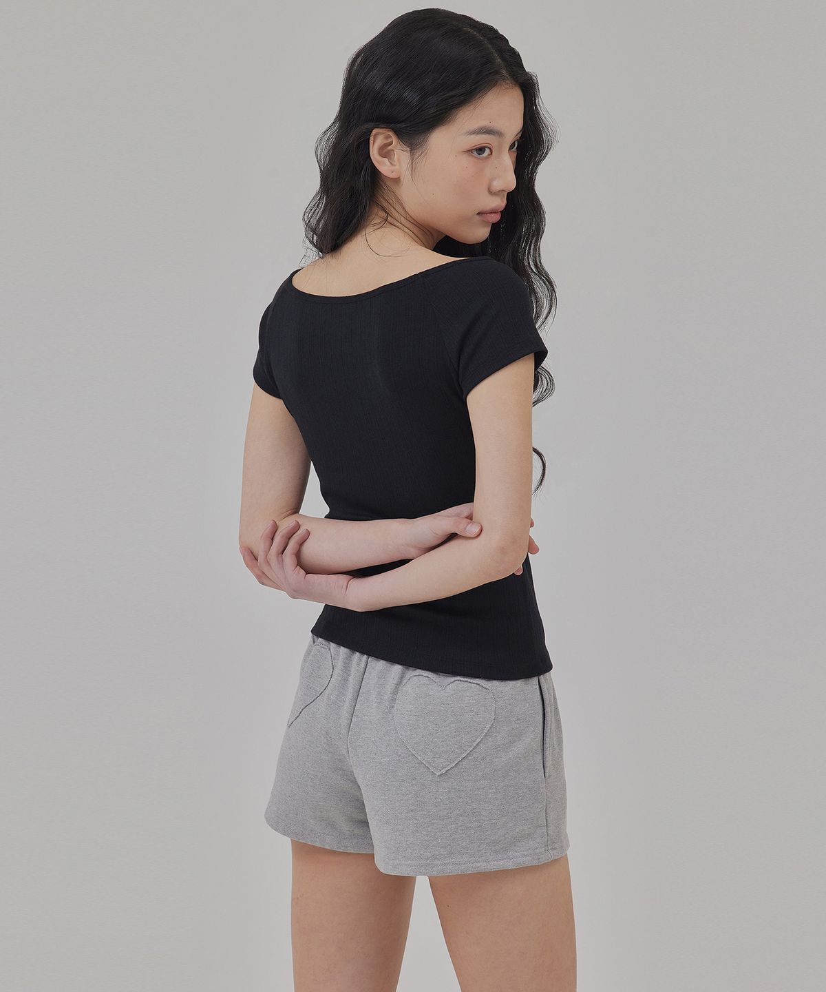 탑걸(TOPGIRL) HEART PATCH SHORTS_T416BT701