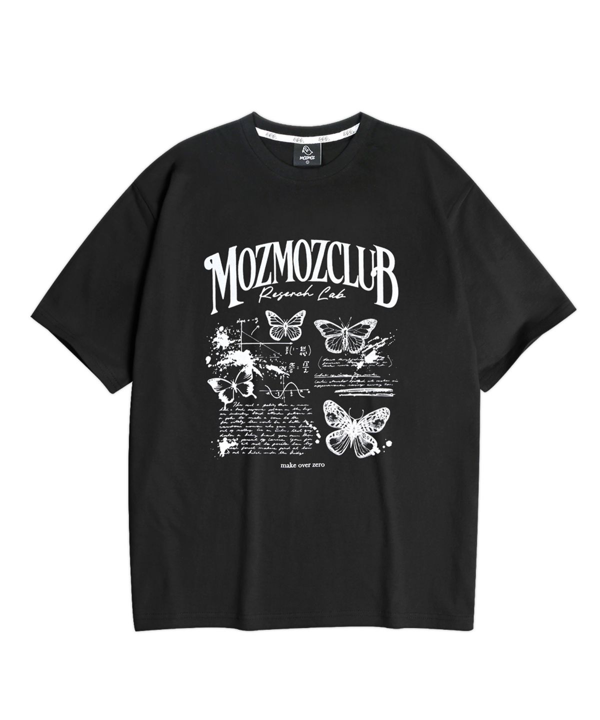모즈모즈(MOZMOZ) 리서치랩 오버핏 반팔티셔츠 블랙