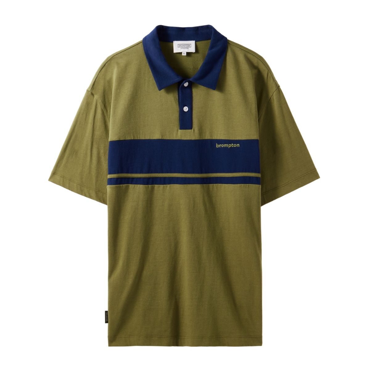 브롬톤 런던(BROMPTON LONDON) VINTAGE CYCLE COLLAR JERSEY - OLIVE (P242MPL511)