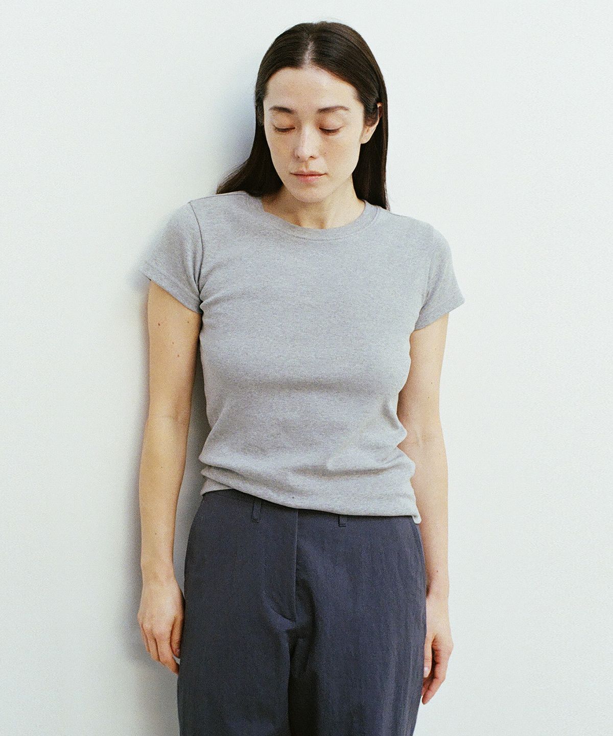 블랭크룸 우먼(BLANKROOM HER) 클래시컬 탑_MELANGE GRAY