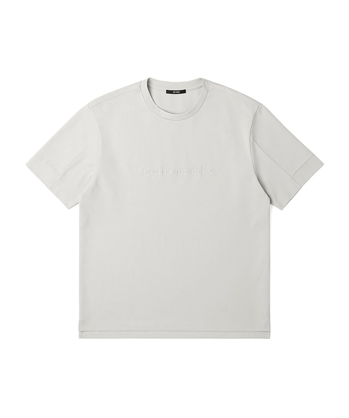 애드호크(ADHOC) 남성 분또 레터링 반팔 라운드 티셔츠 (LT-BEIGE) (HA4ST01-23)