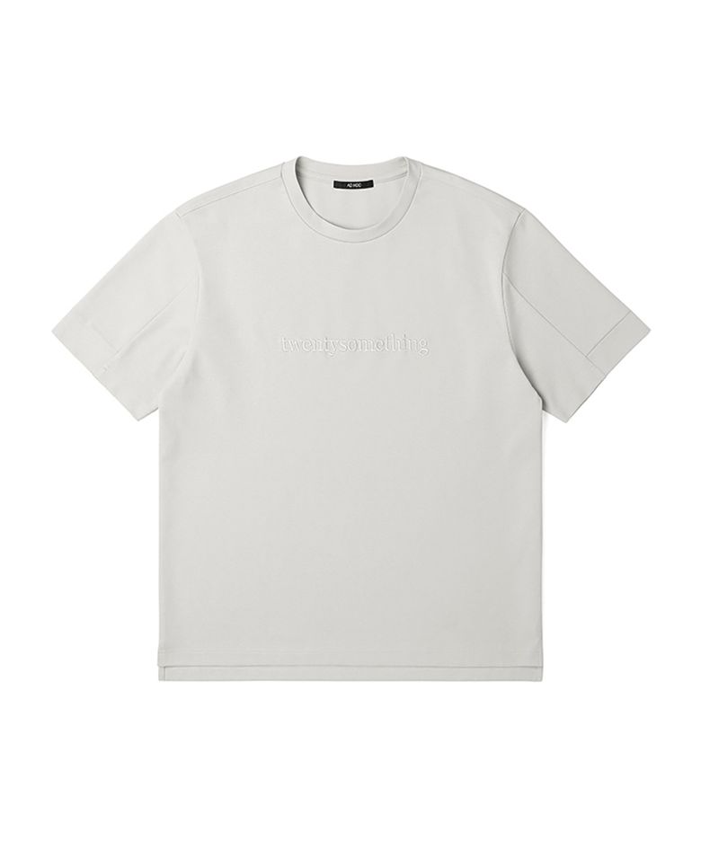 남성 분또 레터링 반팔 라운드 티셔츠 (LT-BEIGE) (HA4ST01-23)