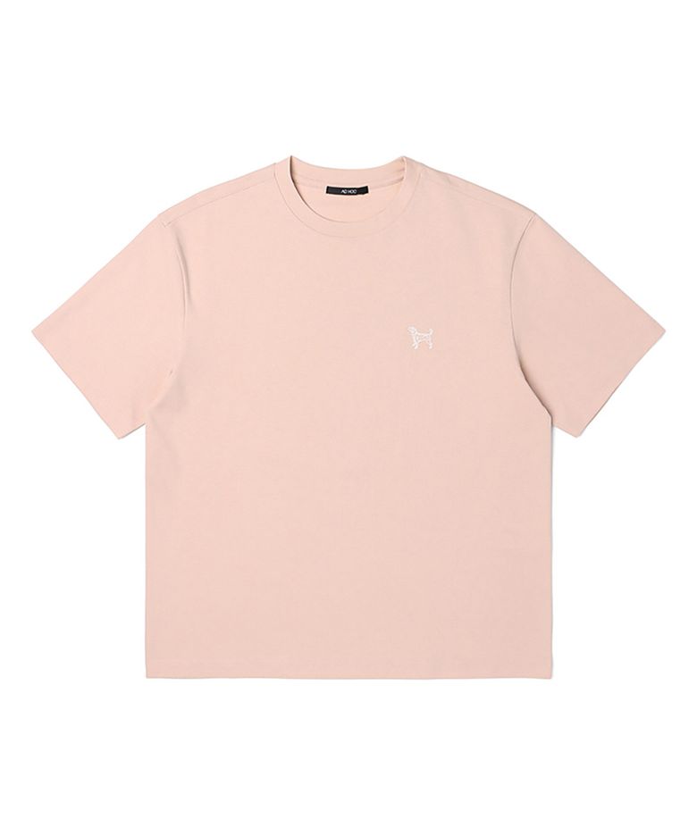 남성 분또 강아지 프린트 반팔 라운드 티셔츠 (LT-PINK) (HA4ST91-80)