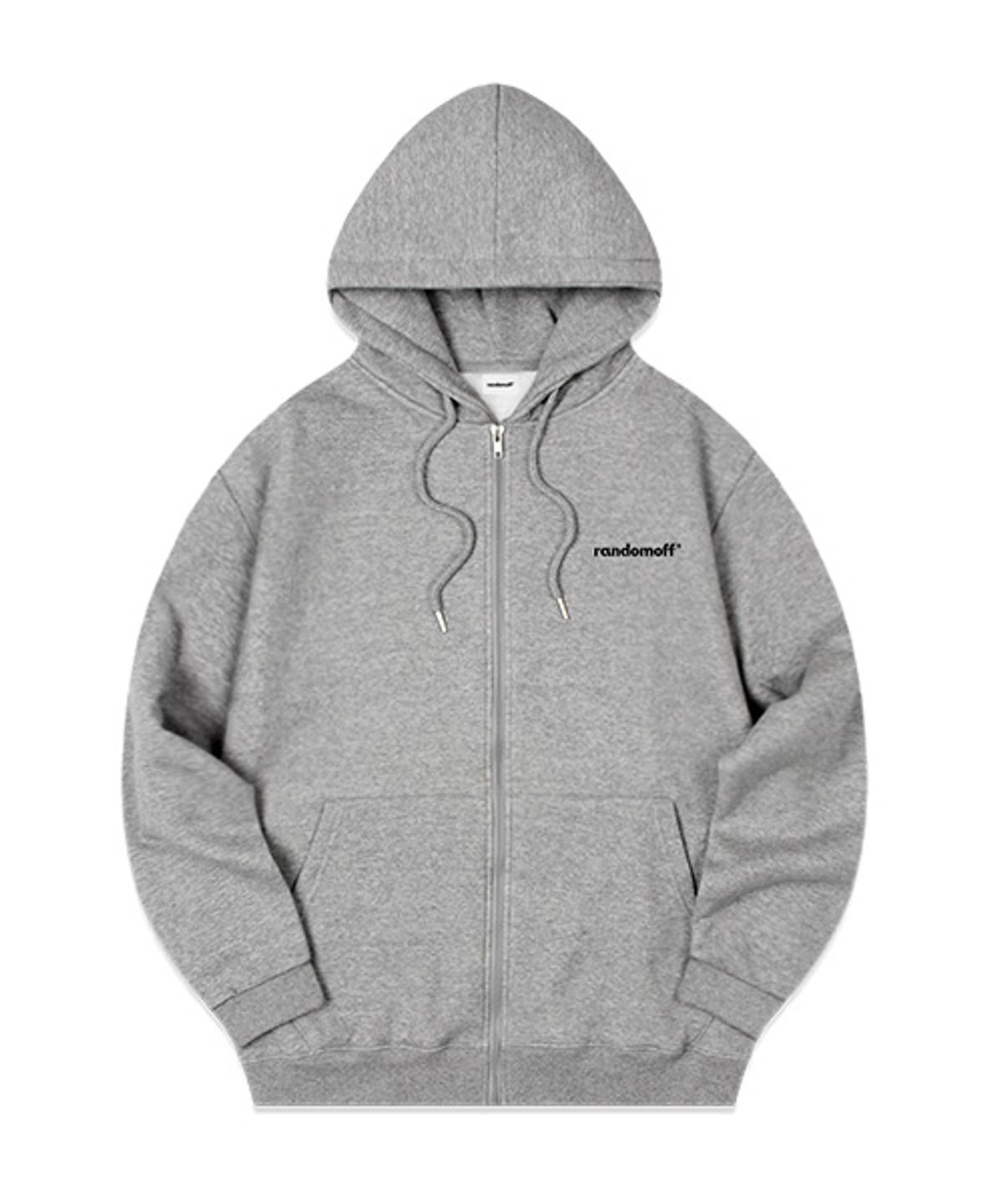 랜덤오프(RANDOMOFF) BASIC LOGO MINI 후드집업 [그레이]