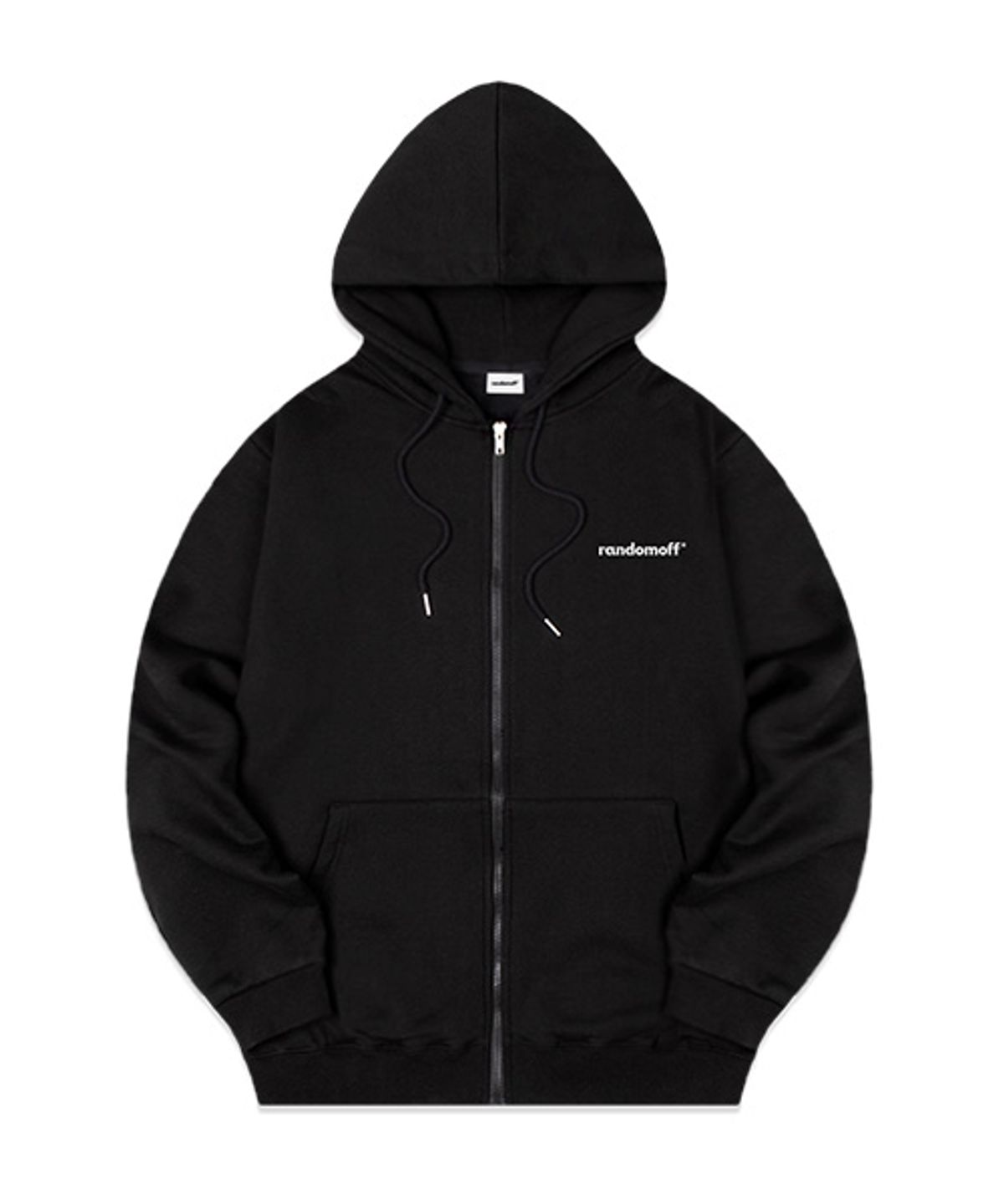 랜덤오프(RANDOMOFF) BASIC LOGO MINI 후드집업 [블랙]