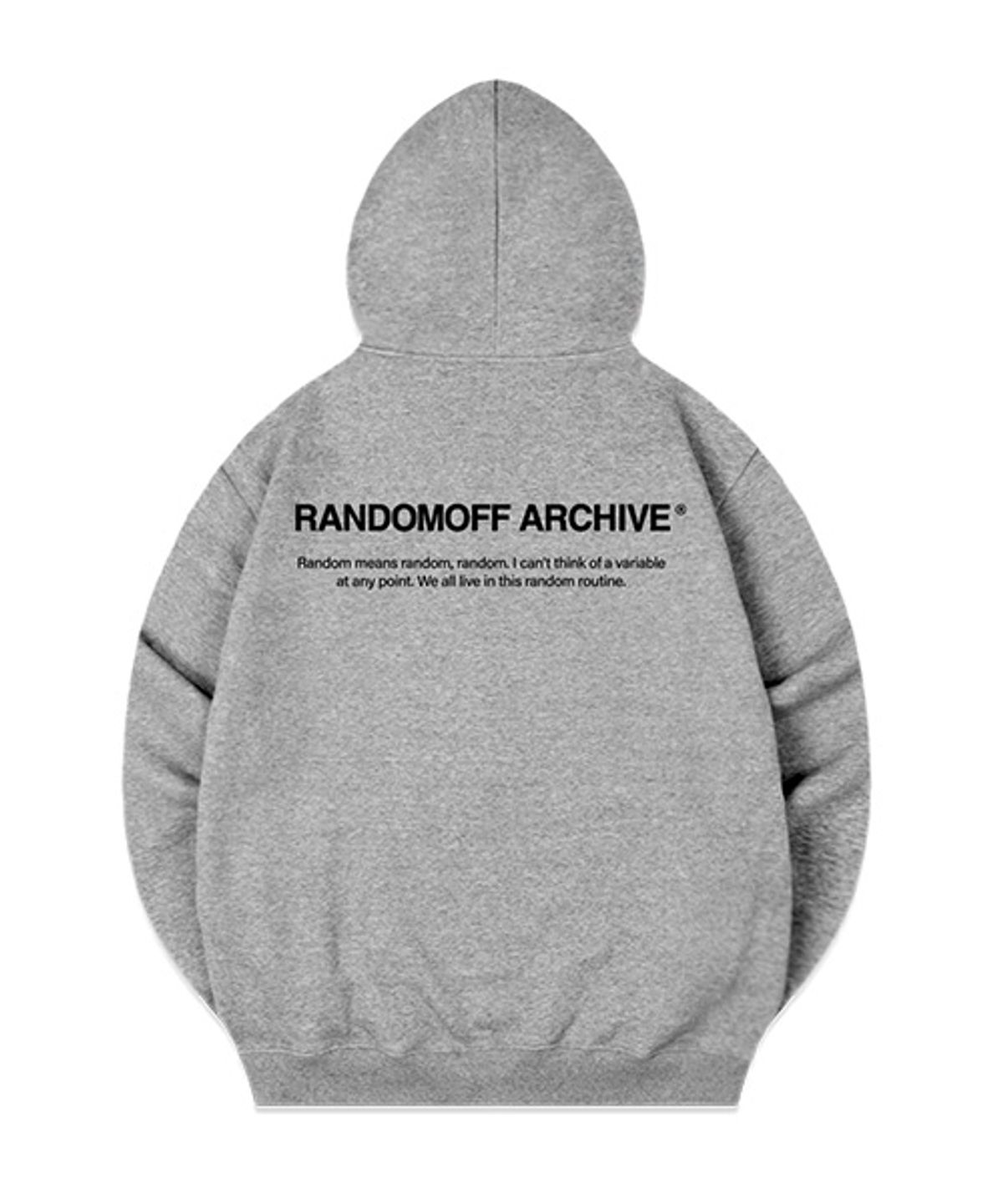 랜덤오프(RANDOMOFF) RANDOMOFF ARCHIVE 후드집업 [그레이]