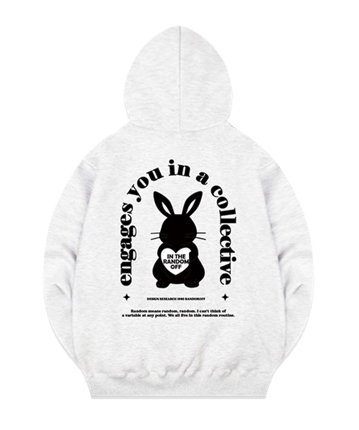 랜덤오프(RANDOMOFF) BLACKBUNNY BACK 후드집업 [백메란지]
