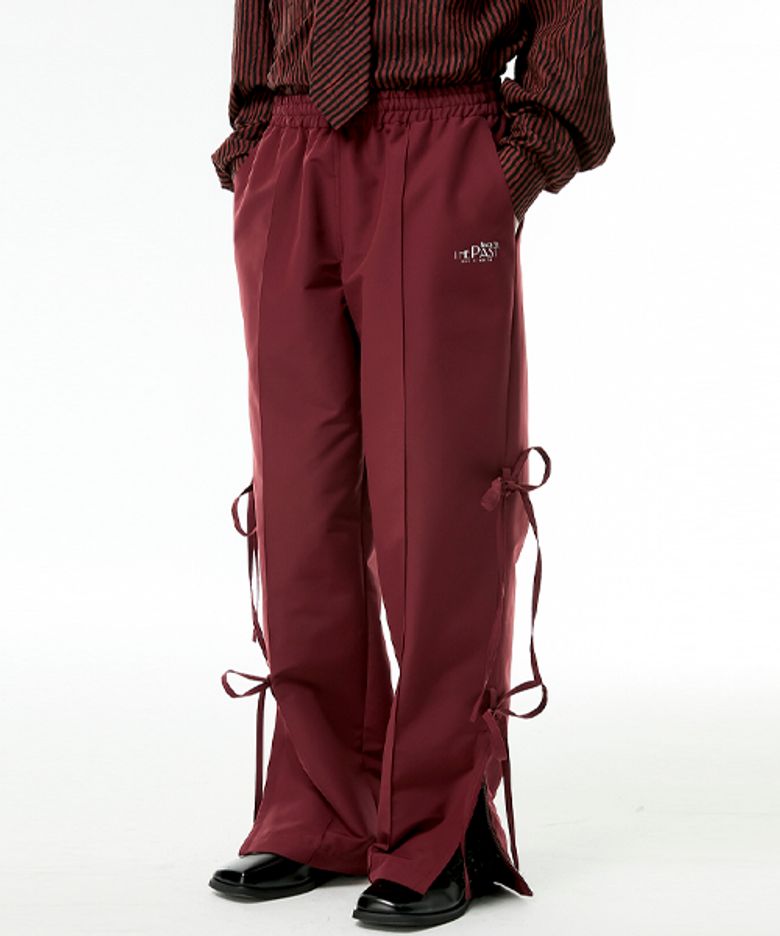 ribbon training pants (burgundy)
