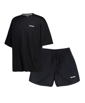 [SET] 쿨링 메쉬 트레이닝 반팔 반바지 세트 블랙