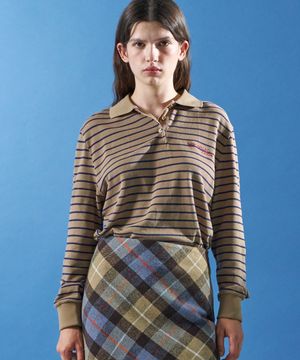 01 M.C UNISEX, Stripe PK Shirt / Beige