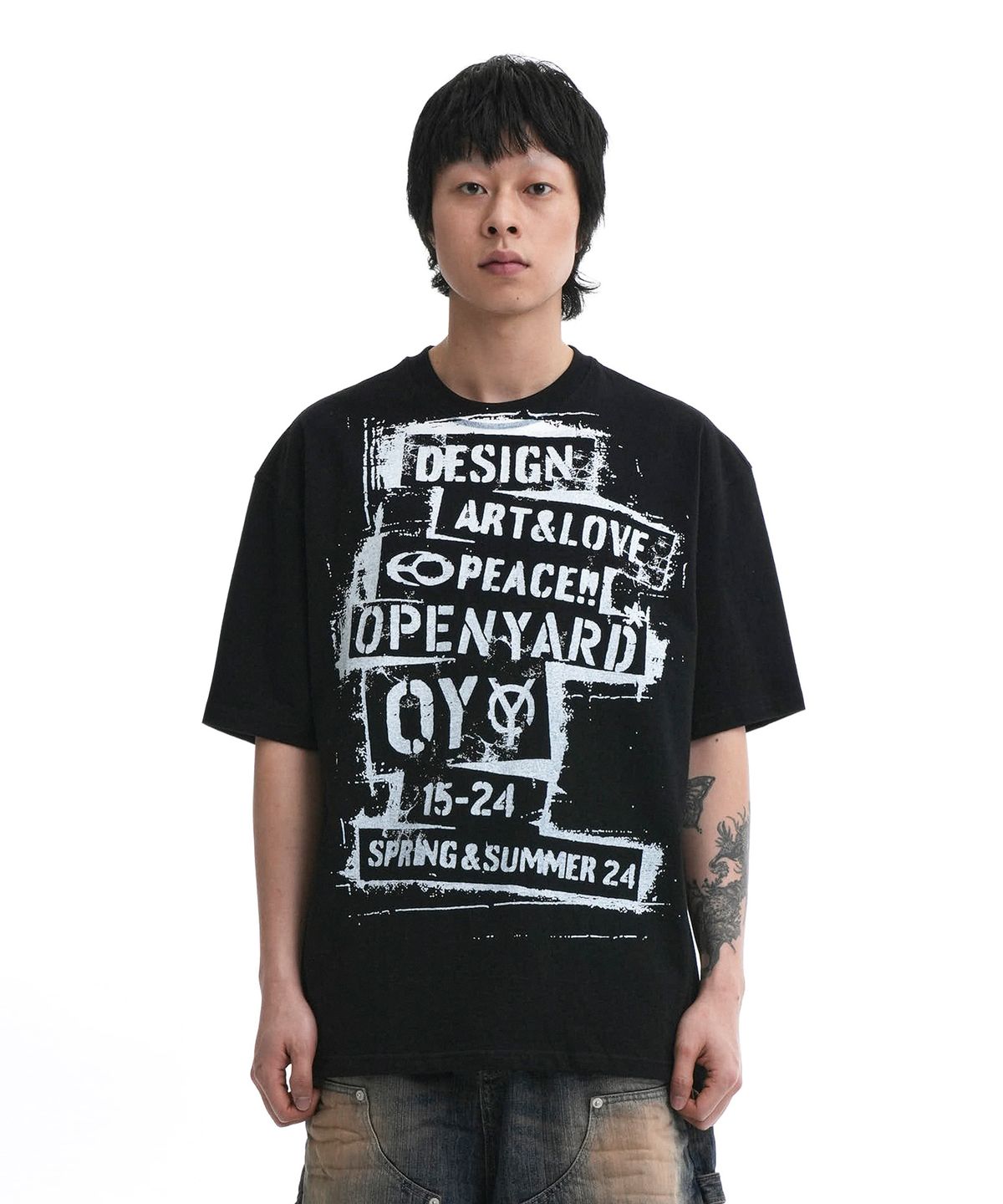 오픈야드(오와이)(OPENYARD(OY)) BOX STAMP T-BLACK