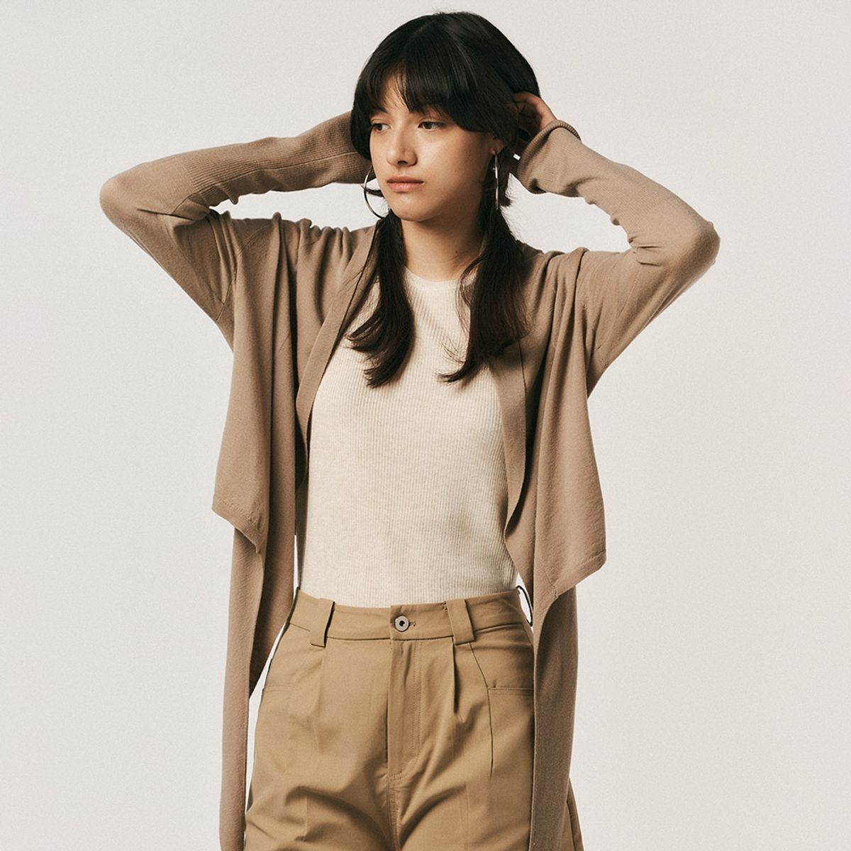 에이앤레이(AEIREI) AR_Wrap collarless cardigan_3color