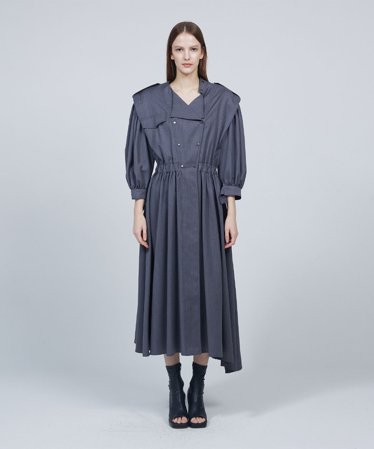 므아므(MMAM) Puff sleeve trench coat dress