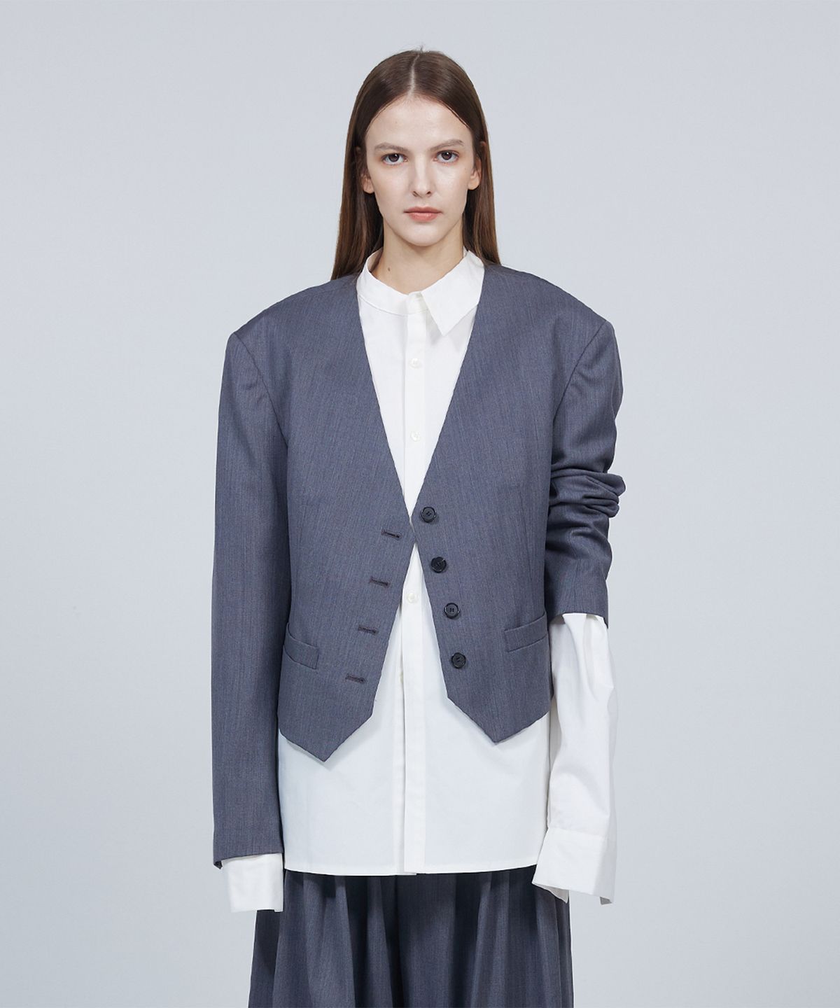 므아므(MMAM) Signature collarless button jacket