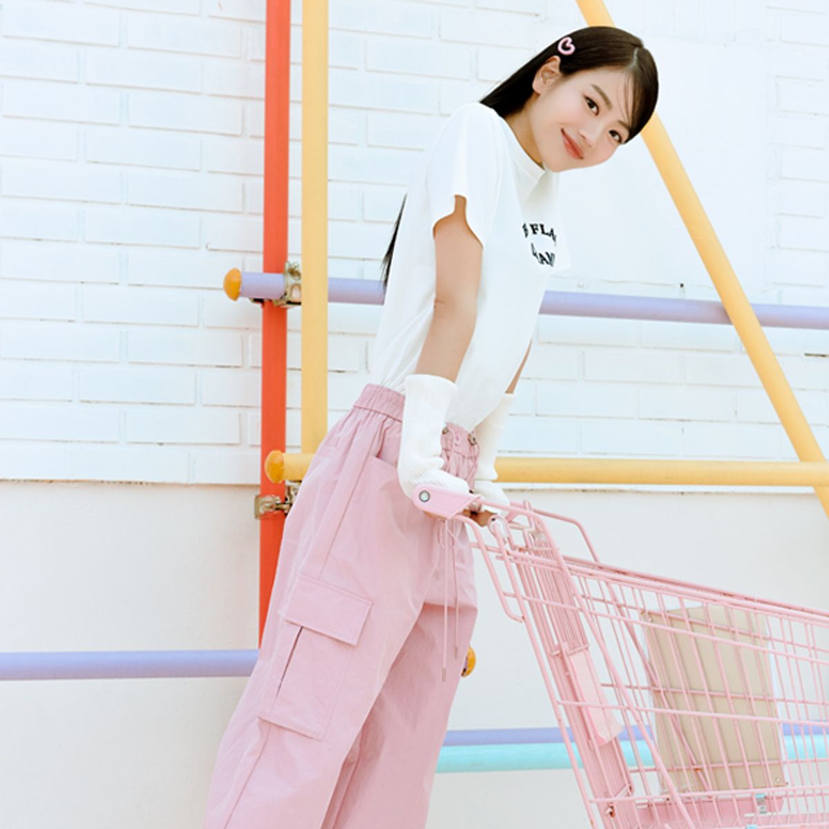 랩(LAP) 허리 밴딩 나일론 카고 팬츠 AQ1WP271