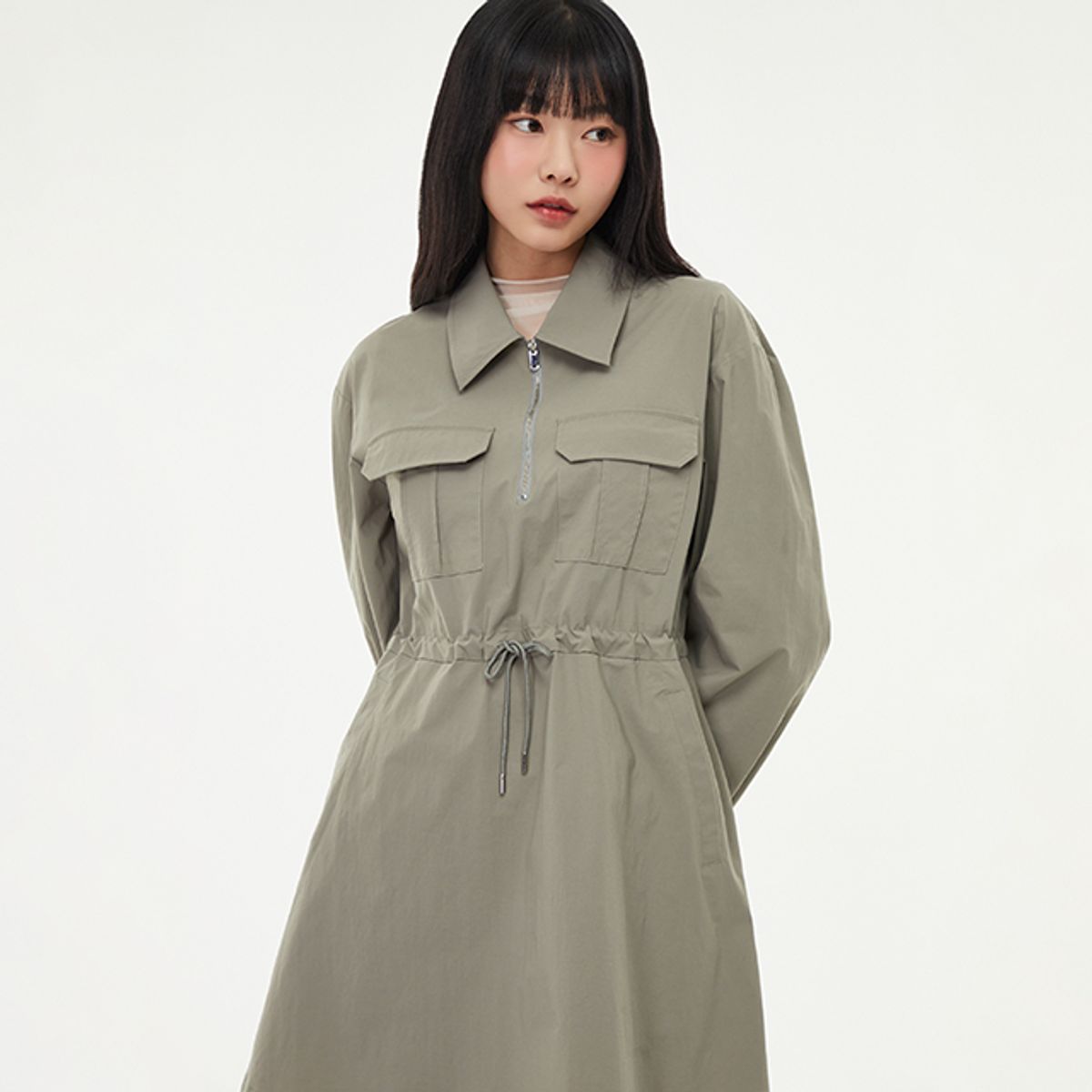 랩(LAP) 카고포켓 반집업 미니원피스 AQ1WO263