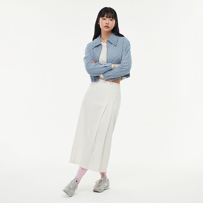 언발 주름 포인트 롱스커트 AQ1WS263