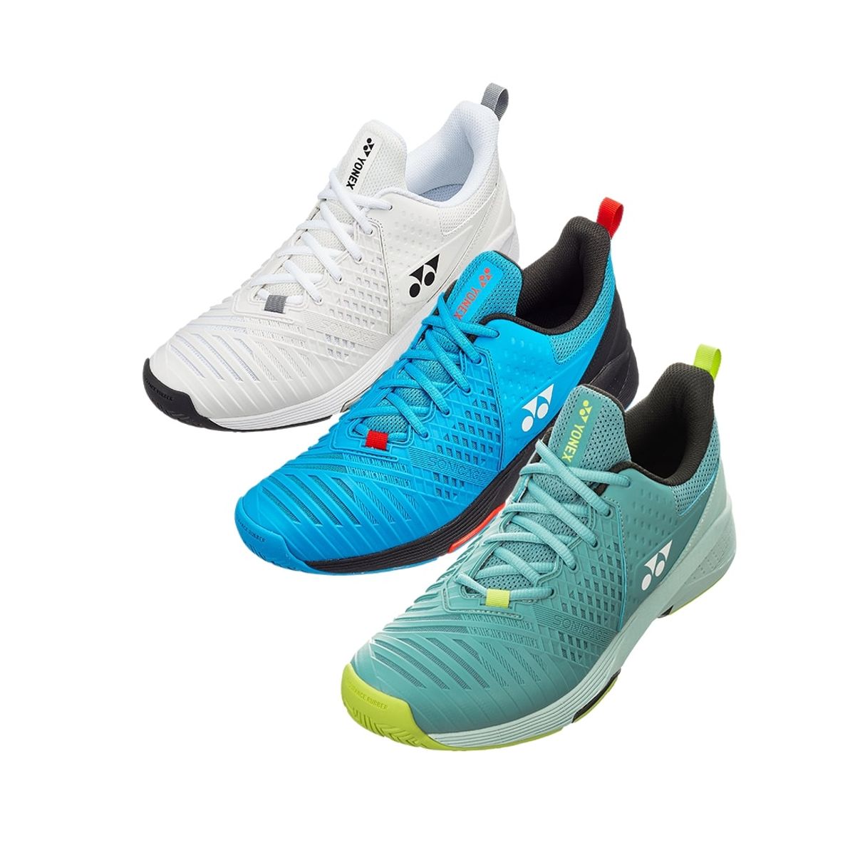 요넥스(YONEX) SHT-S3WACEX (SONICAGE 3 AC WIDE/2023) 소니케이지 3 테니스화 올 코트 블루/스모크 블루/화이트